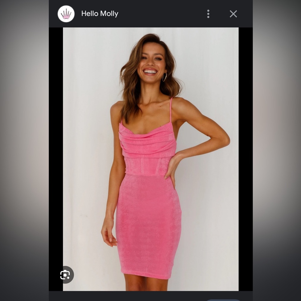 Hello Molly too fast midi dress pink
